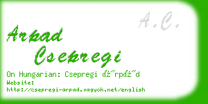 arpad csepregi business card